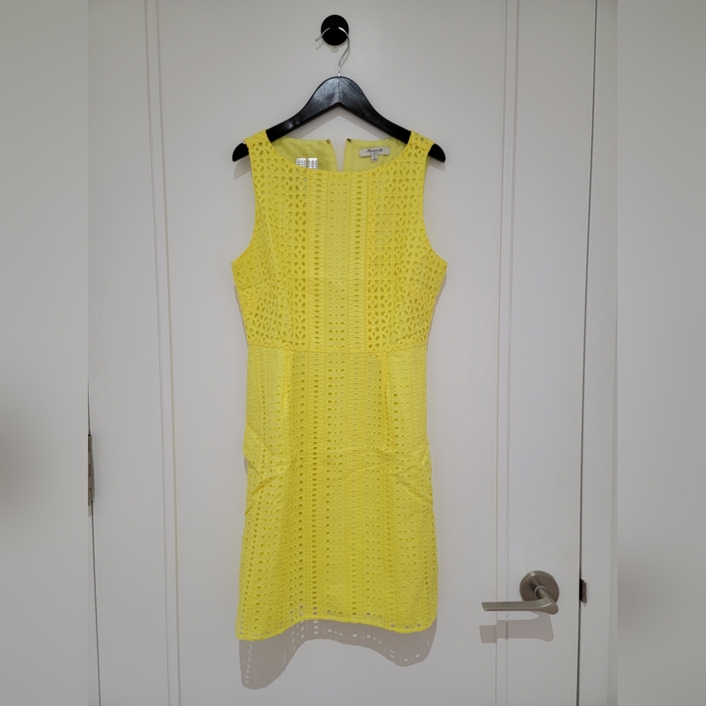NWOT Madewell yellow broidery anglaise mini dress size 0
